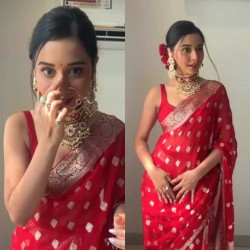 Linen silk ready to wear saree